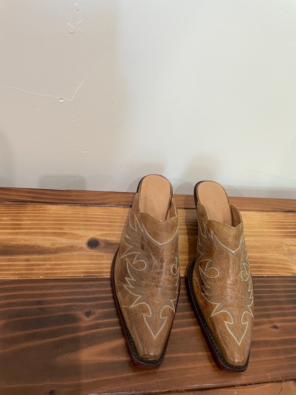 Angel Ranch Leather Cowgirl Western Boot Mules Size 8.5